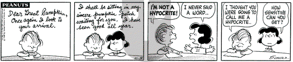 Peanuts on Monday October 28, 1968 Comic Strip