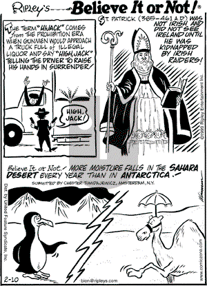 Ripley's Believe It or Not on Wednesday February 10, 1999 Comic Strip