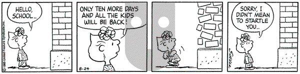 Peanuts on Saturday August 24, 1985 Comic Strip