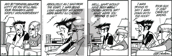 Doonesbury on Wednesday December 25, 2002 Comic Strip