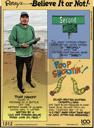 Ripley's Believe It or Not on Thursday December 12, 2019 Comic Strip