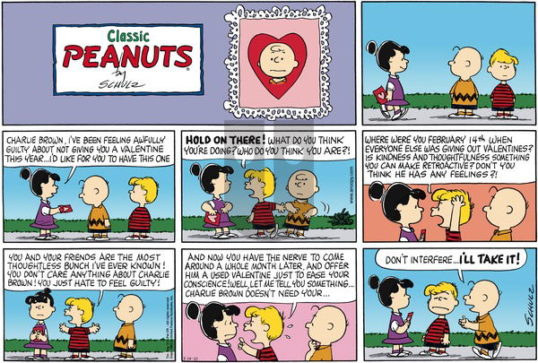 Peanuts - Sunday March 14, 2010 Comic Strip