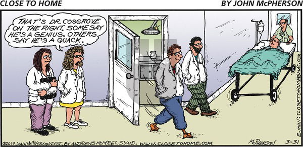 Close to Home on Sunday March 31, 2019 Comic Strip