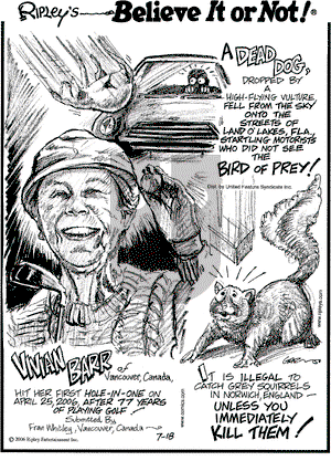 Ripley's Believe It or Not on Tuesday July 18, 2006 Comic Strip