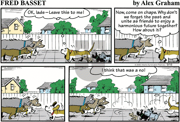 Fred Basset on Sunday September 18, 2005 Comic Strip
