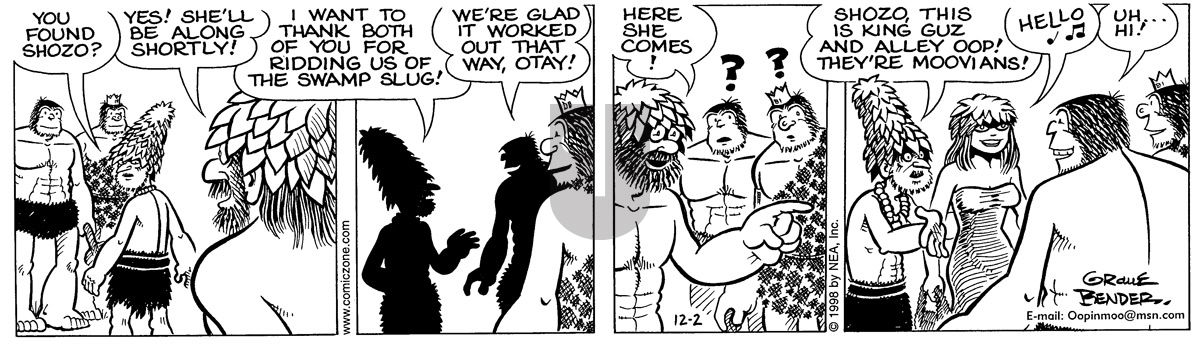 Alley Oop - Wednesday December 2, 1998 Comic Strip