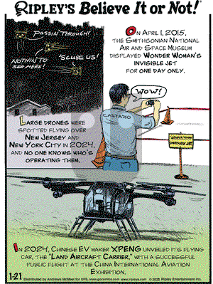 Ripley's Believe It or Not - Tuesday January 21, 2025 Comic Strip