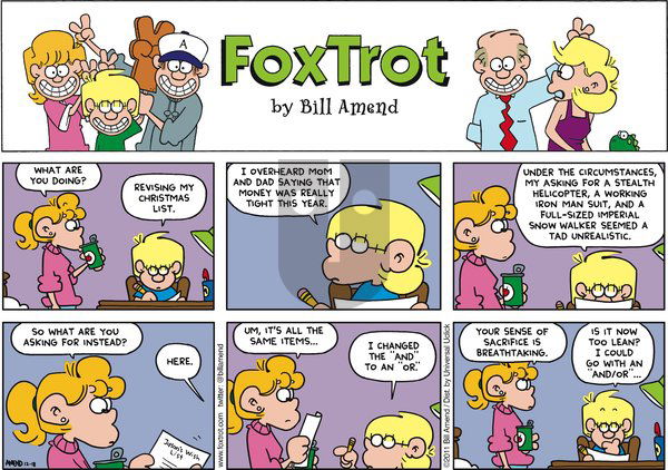 FoxTrot - Sunday December 18, 2011 Comic Strip