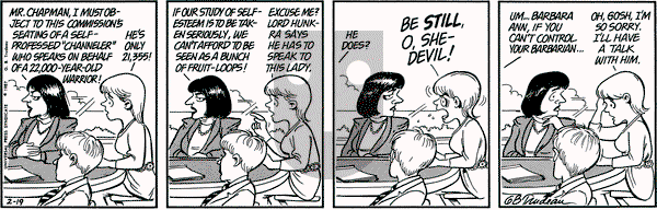 Doonesbury on Thursday February 19, 1987 Comic Strip