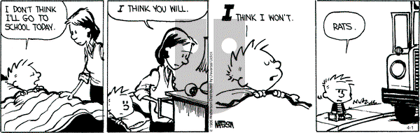 Calvin and Hobbes - Friday April 1, 2016 Comic Strip