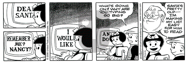 Nancy on Saturday December 9, 2006 Comic Strip