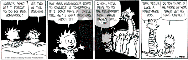 Calvin and Hobbes on Friday March 11, 1994 Comic Strip