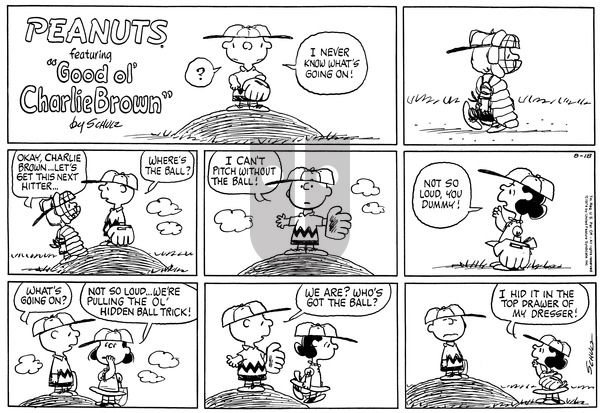 Peanuts on Sunday August 18, 1974 Comic Strip