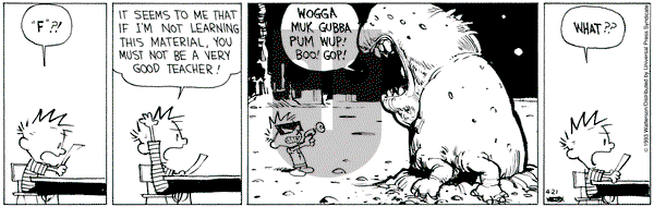 Calvin and Hobbes on Wednesday April 21, 1993 Comic Strip