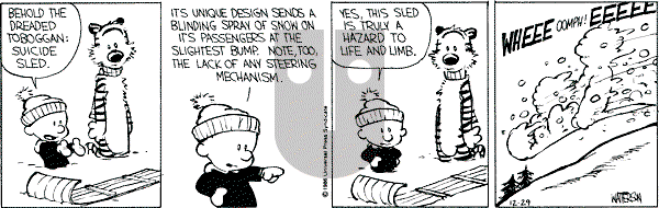 Calvin and Hobbes - Monday December 29, 1986 Comic Strip