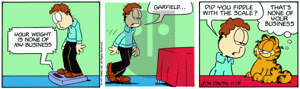 Garfield on Saturday November 15, 1997 Comic Strip