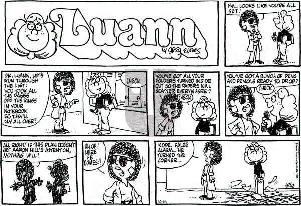 Luann on Sunday October 19, 1986 Comic Strip