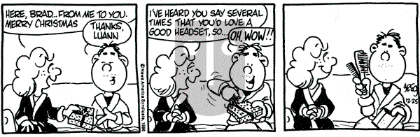 Luann on Thursday December 25, 1986 Comic Strip