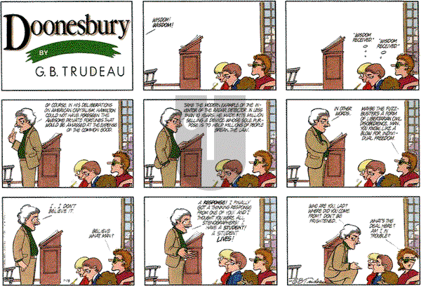 Doonesbury on Sunday January 19, 1986 Comic Strip