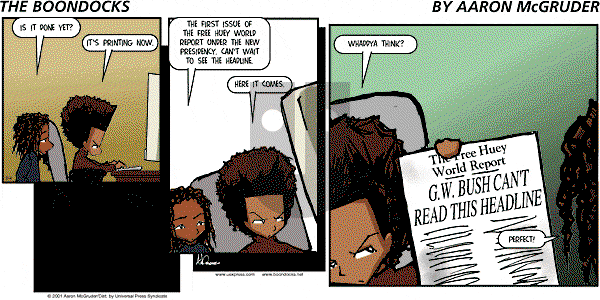 The Boondocks - Sunday February 4, 2001 Comic Strip