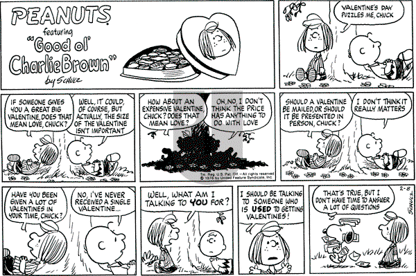 Peanuts - Sunday February 8, 1976 Comic Strip