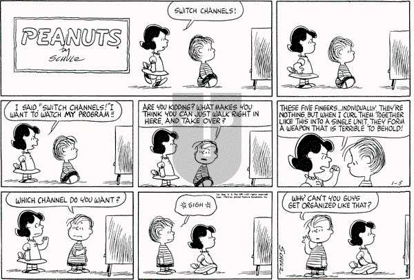 Peanuts - Sunday January 5, 1964 Comic Strip
