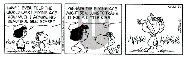 Peanuts on Monday December 22, 1997 Comic Strip