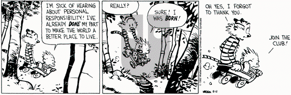 Calvin and Hobbes on Wednesday August 12, 1992 Comic Strip