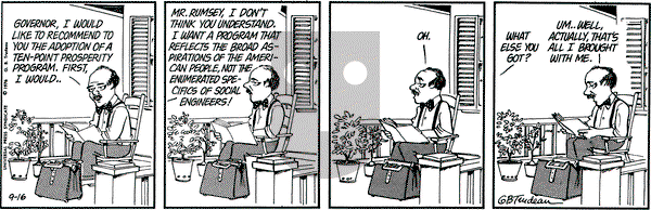 Doonesbury on Thursday September 16, 1976 Comic Strip