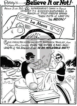 Ripley's Believe It or Not on Saturday June 3, 2000 Comic Strip