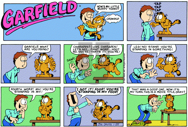 Garfield on Sunday January 25, 1987 Comic Strip