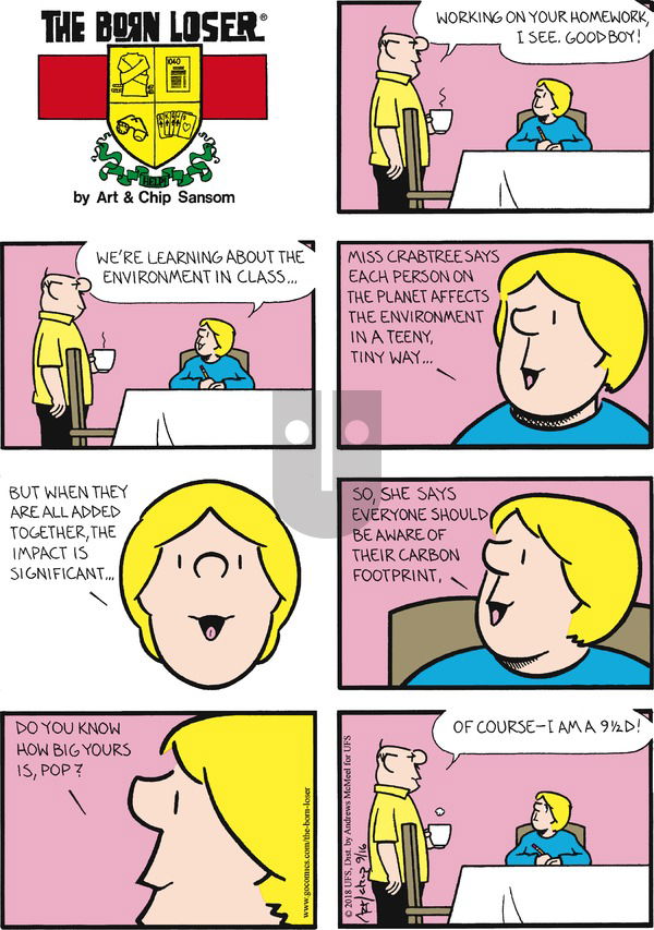 The Born Loser on Sunday September 16, 2018 Comic Strip