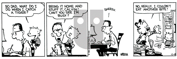 Calvin and Hobbes on Tuesday November 19, 1985 Comic Strip