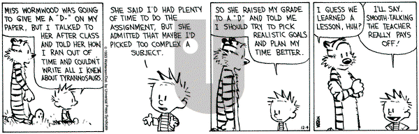 Calvin and Hobbes on Saturday December 4, 1993 Comic Strip