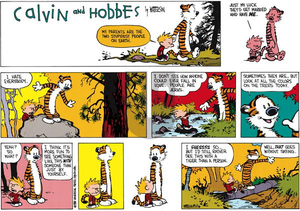 Calvin and Hobbes on Sunday October 9, 1988 Comic Strip