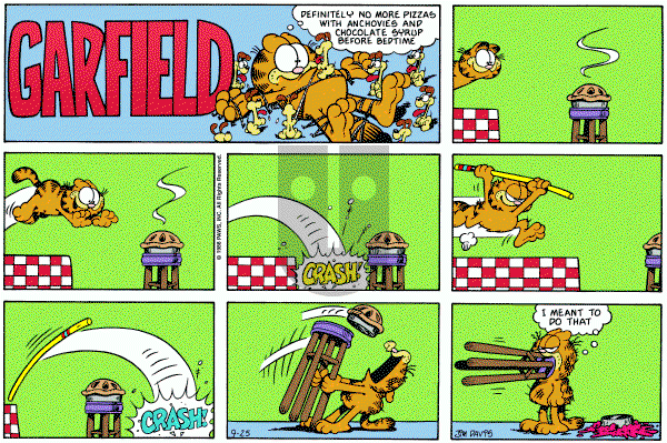 Garfield on Sunday September 25, 1988 Comic Strip