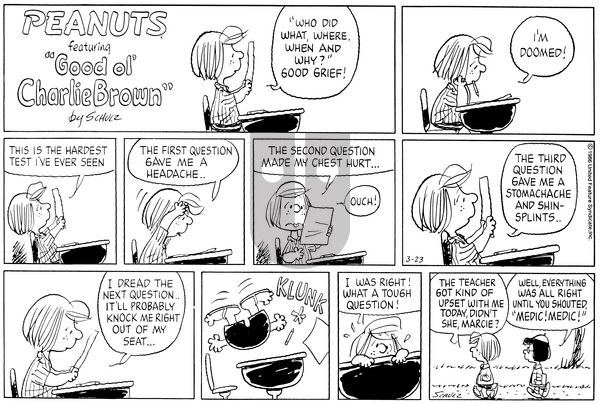 Peanuts on Sunday March 23, 1986 Comic Strip