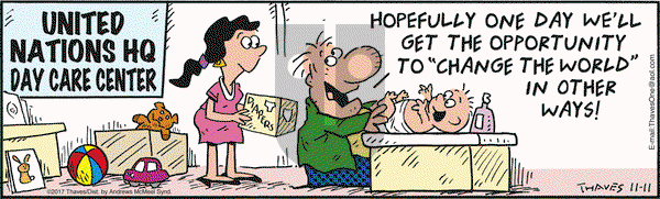 Frank and Ernest on Saturday November 11, 2017 Comic Strip
