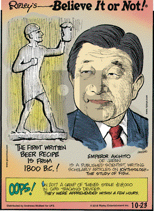 Ripley's Believe It or Not on Tuesday October 23, 2018 Comic Strip