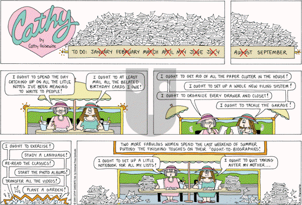 Cathy Classics - Sunday August 30, 2009 Comic Strip