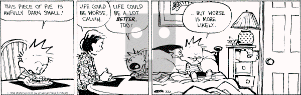 Calvin and Hobbes - Tuesday March 22, 1994 Comic Strip