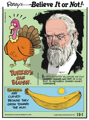 Ripley's Believe It or Not on Thursday October 1, 2020 Comic Strip