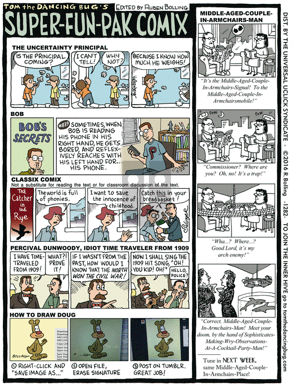 Tom the Dancing Bug on Friday April 1, 2016 Comic Strip