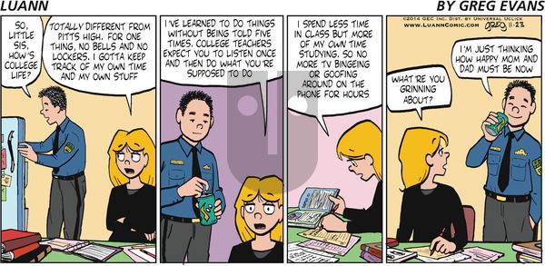 Luann - Sunday November 23, 2014 Comic Strip