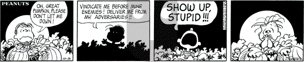 Peanuts - Saturday October 31, 1970 Comic Strip