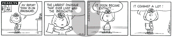 Peanuts on Monday December 11, 1972 Comic Strip