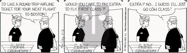 The Born Loser on Monday February 12, 1996 Comic Strip