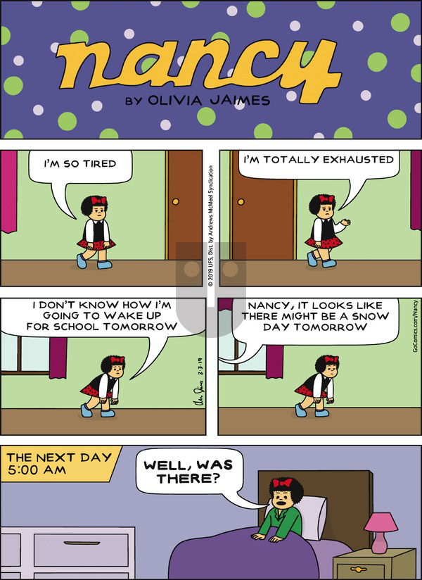 Nancy on Sunday February 3, 2019 Comic Strip