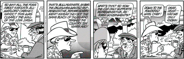 Doonesbury on Wednesday July 3, 2002 Comic Strip