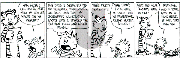 Calvin and Hobbes - Saturday November 4, 1989 Comic Strip